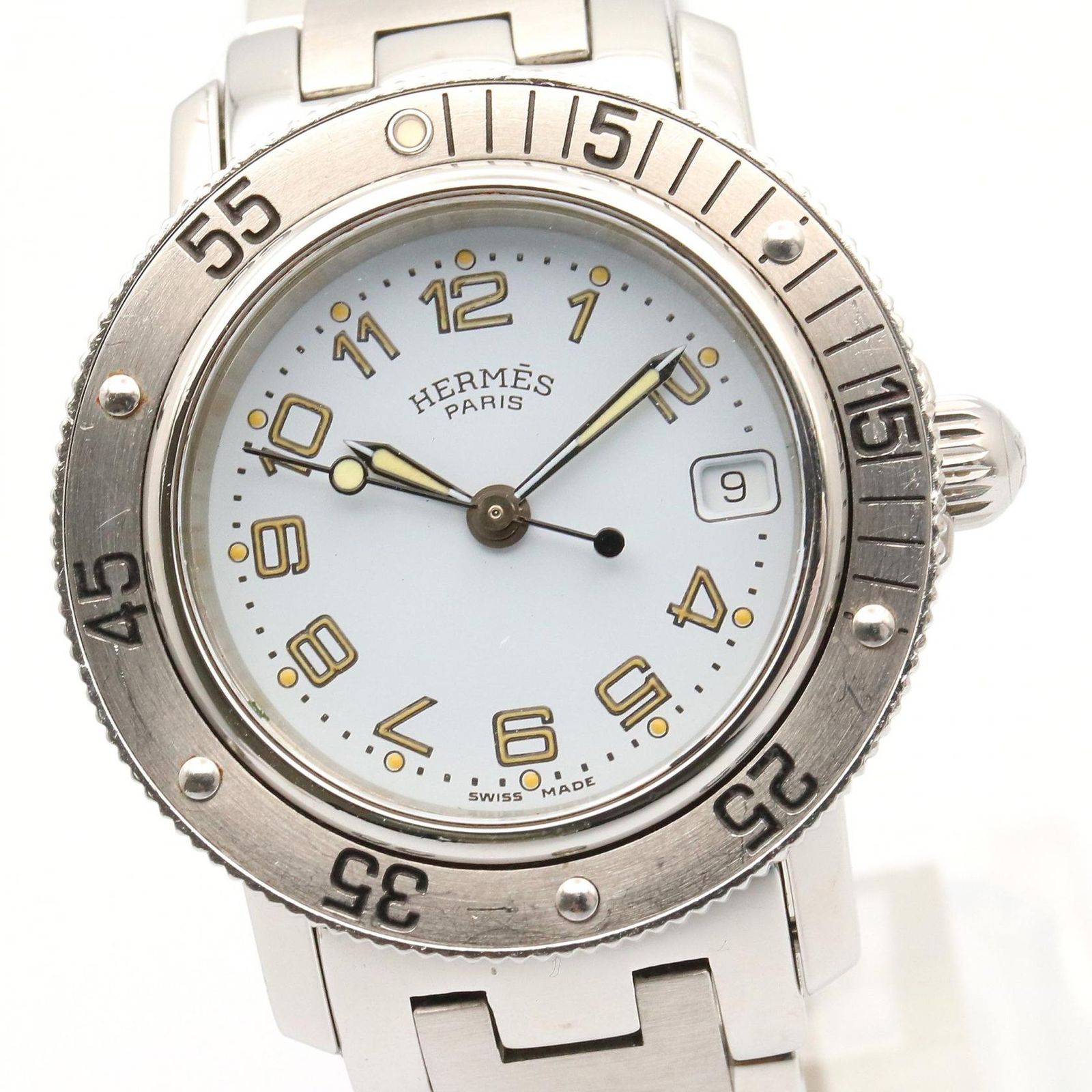 エルメス HERMES 腕時計 クリッパーダイバー CL5.210 ホワイト