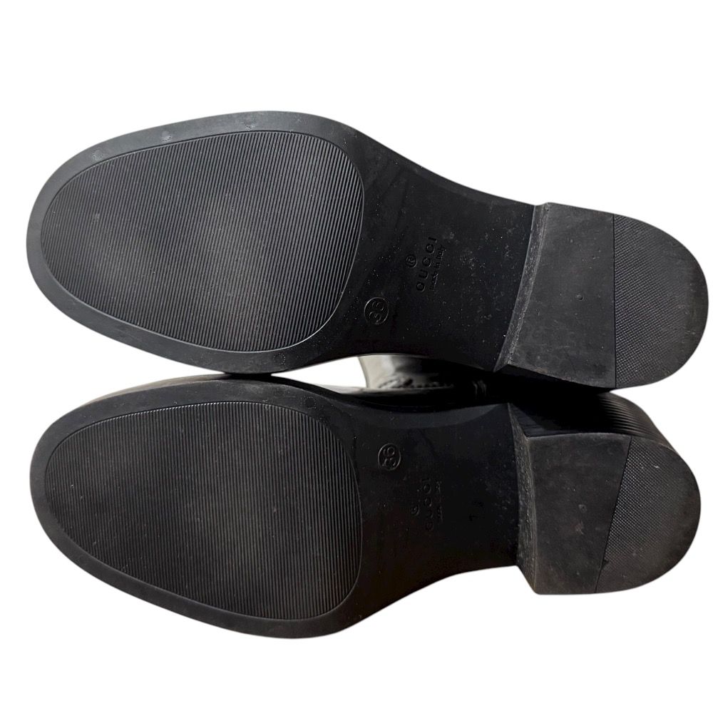 良品 GUCCI グッチ インターロッキングG レインブーツ ロングブーツ