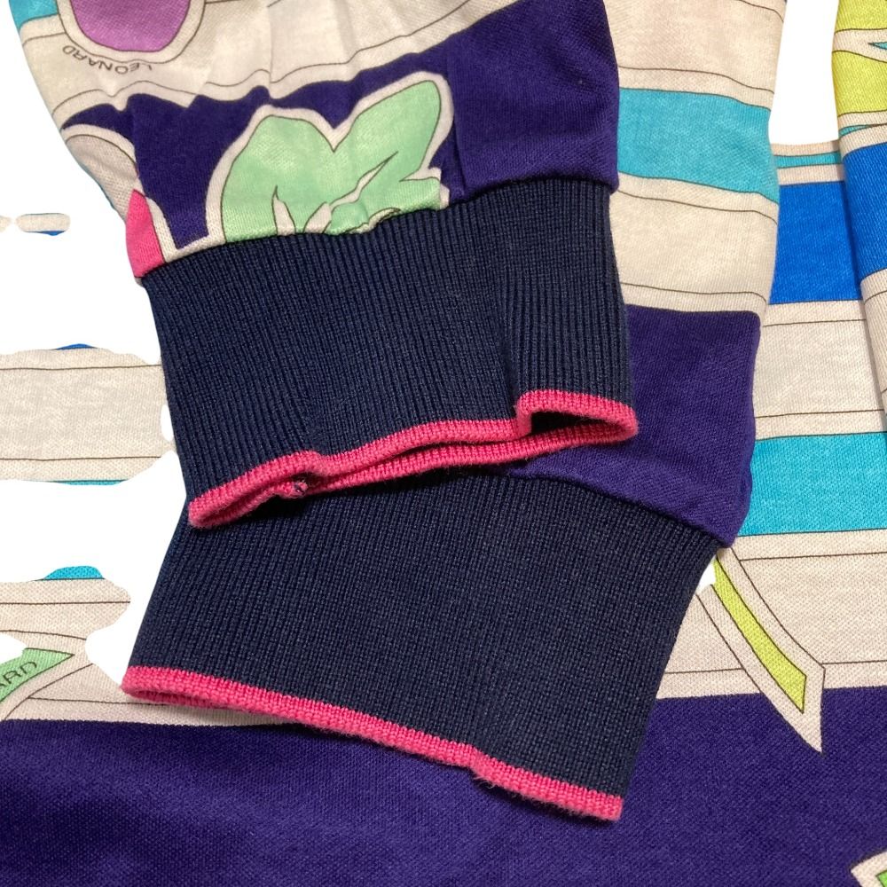 美品 LEONARD SPORT レオナールスポーツ フラワープリント ハイネック