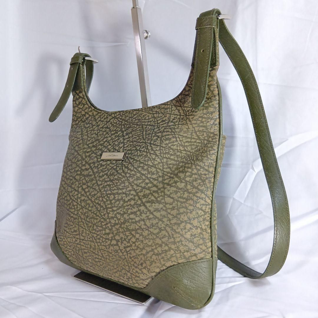 良品】オーストラリア製 カサブランカ 本革 ショルダーバッグ 緑