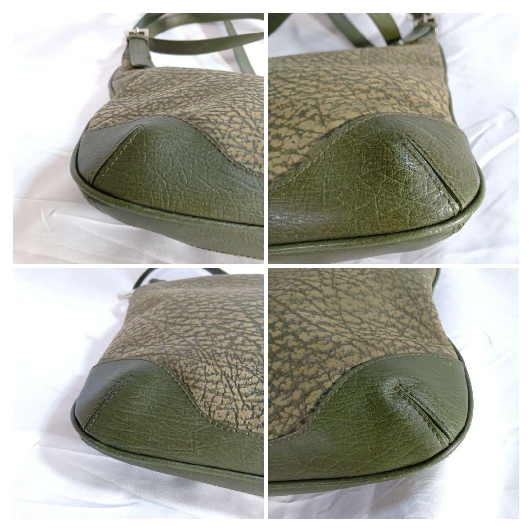 良品】オーストラリア製 カサブランカ 本革 ショルダーバッグ 緑