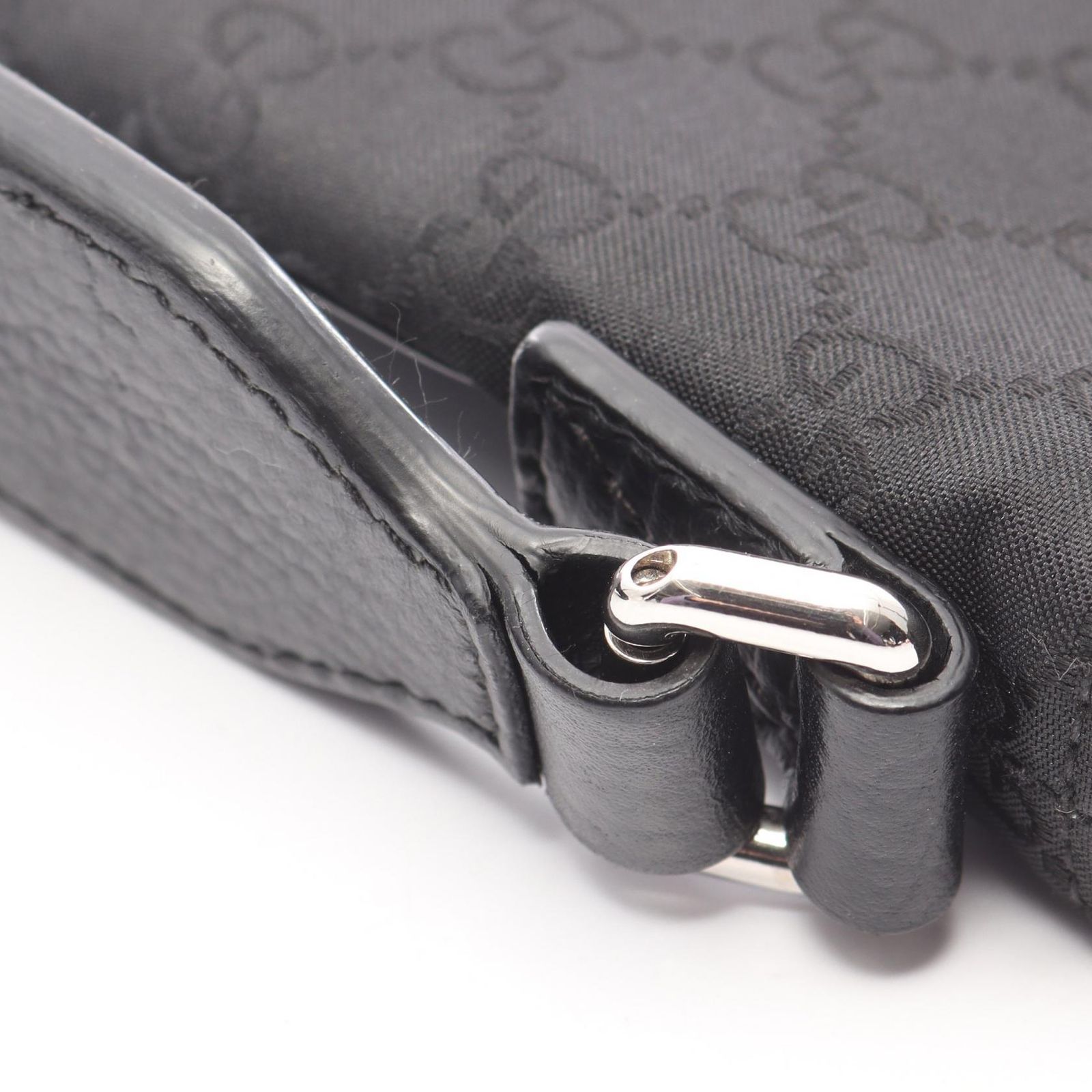 グッチ GUCCI ショルダーバッグ GG柄 449183 ブラック ナイロン レザー