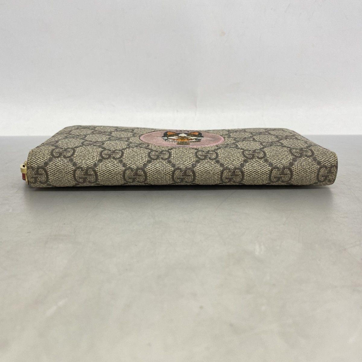 GUCCI グッチ GG柄 GG スプリーム 長財布 グレージュ ゴールド金具 GUCCI（グッチ） GGスプリーム 長財布 - ベージュ レディース