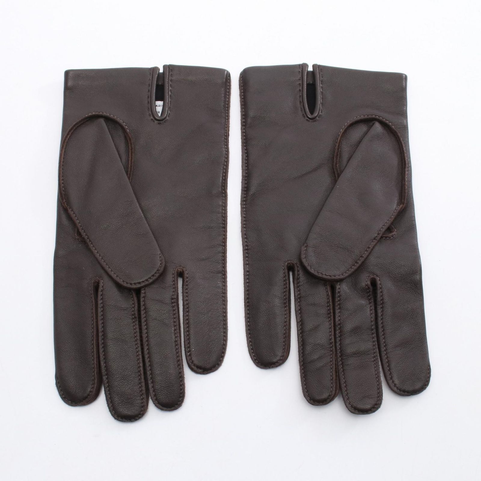 【美品】エルメス H金具 手袋 レザー ダークブラウン 極 美品 希少品 HERMES エルメス ゴールド ツイスト金具 レザー 手袋