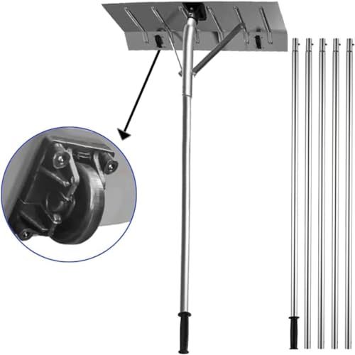 雪庇落とし 屋根 雪下ろし 道具 雪かき 雪下ろし棒 アルミ 組立式 簡単ツール 1 48 M 6 M長さ調整 凍雪除去 説明書付き ブラック 5752 e 406