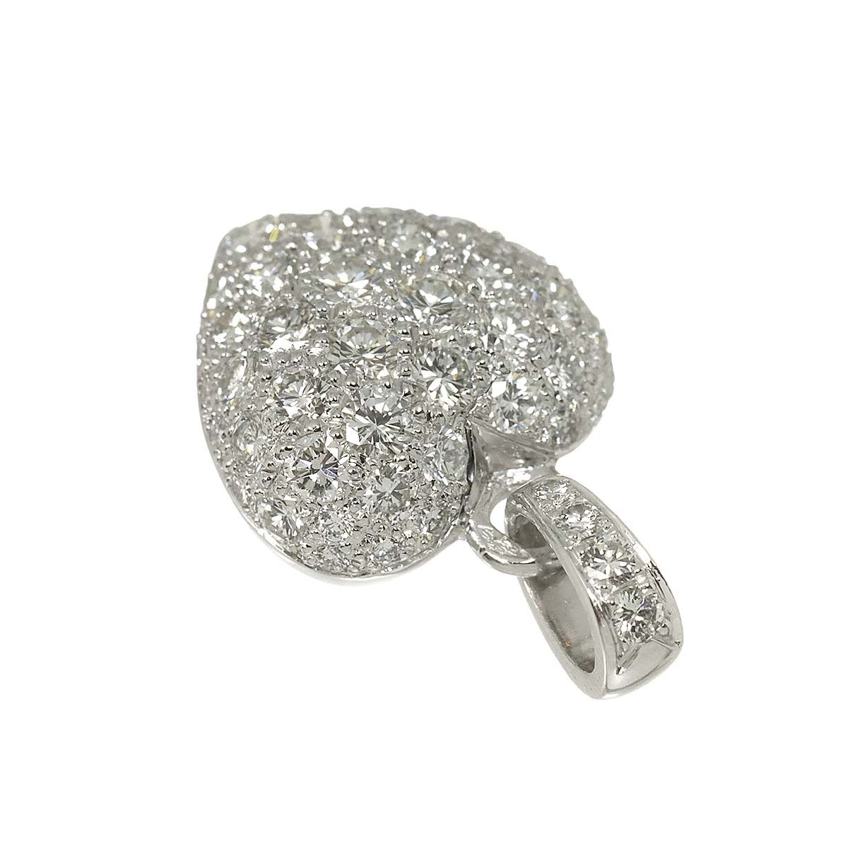 カルティエ Cartier ハート パヴェ ダイヤ ペンダント トップ K18 WG