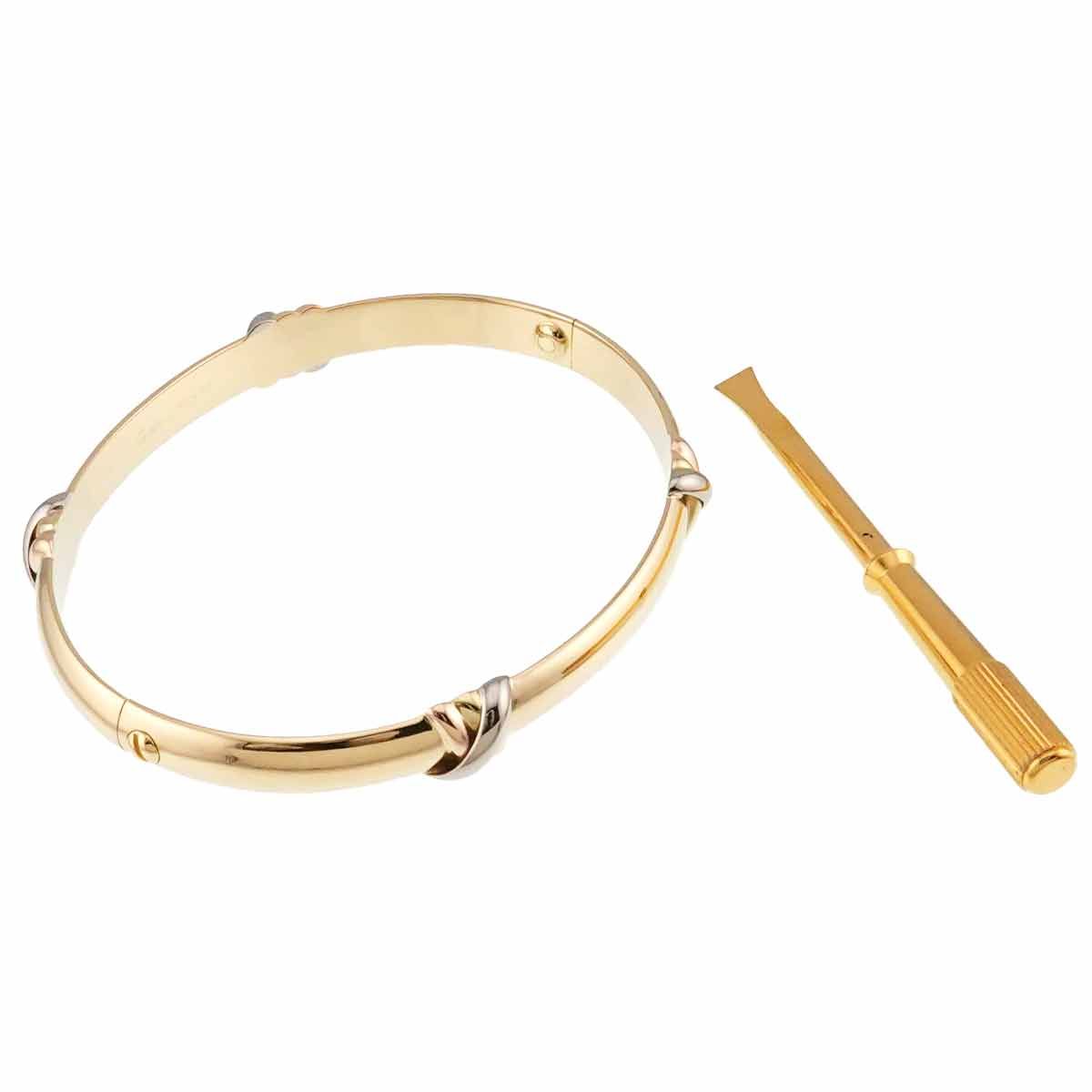 カルティエ Cartier スレッド ブレスレット #17 K18 YG WG PG 750 