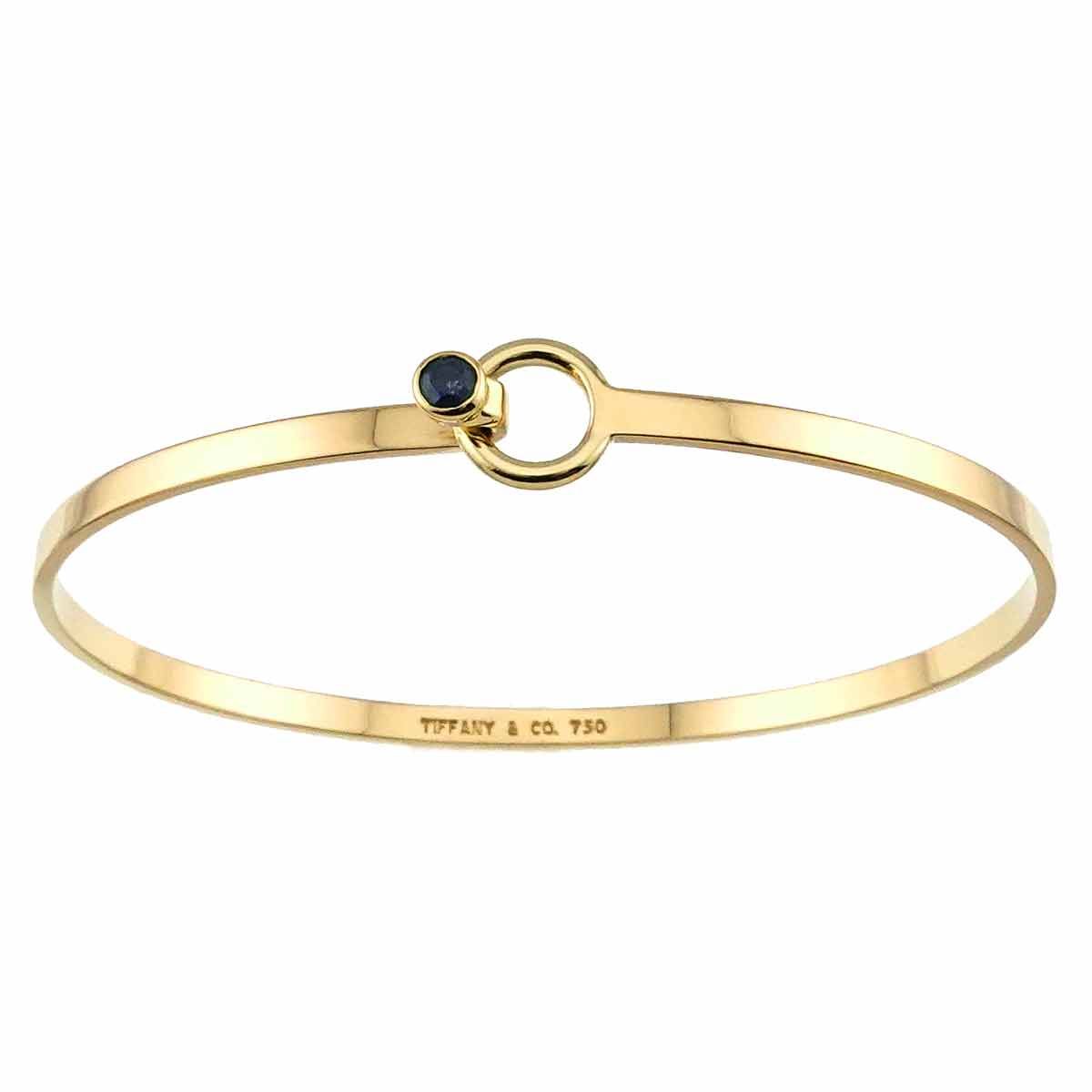 ティファニー TIFFANY&Co. フック&アイ サファイヤ バングル 17cm K18
