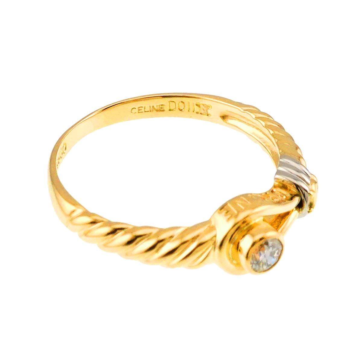 セリーヌ CELINE 13号 リング ダイヤ 0.11ct K18 YG イエローゴールド