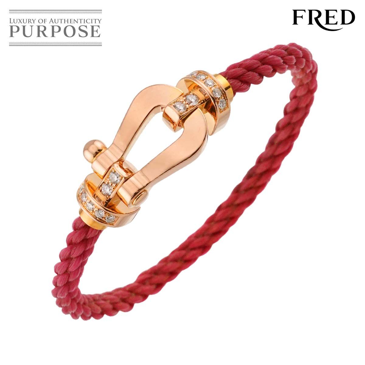 フレッド FRED フォース10 LM ハーフ ダイヤ ブレスレット #15 K18 PG