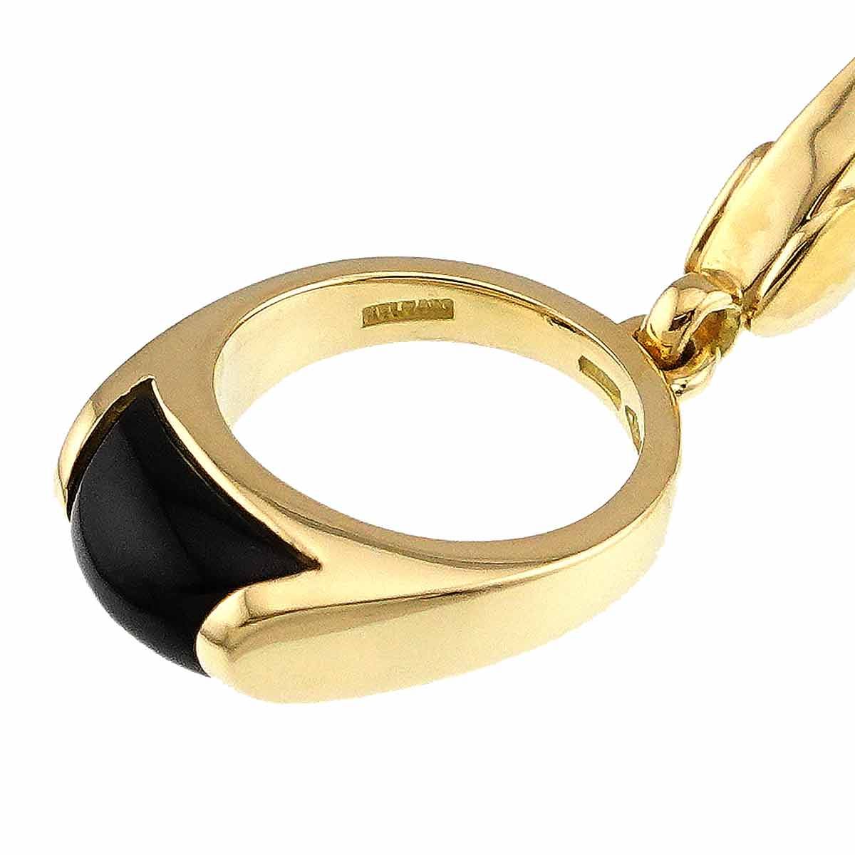 ブルガリ BVLGARI トロンケット オニキス ペンダント トップ K18 YG
