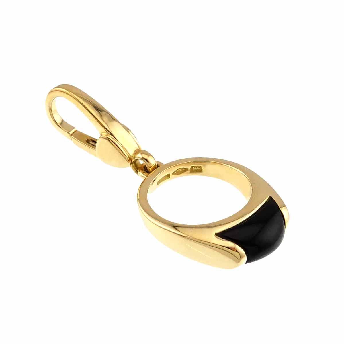 ブルガリ BVLGARI トロンケット オニキス ペンダント トップ K18 YG