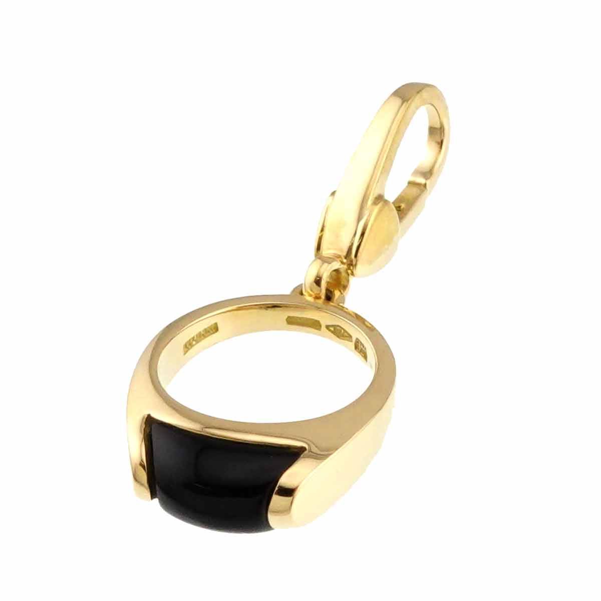 ブルガリ BVLGARI トロンケット オニキス ペンダント トップ K18 YG