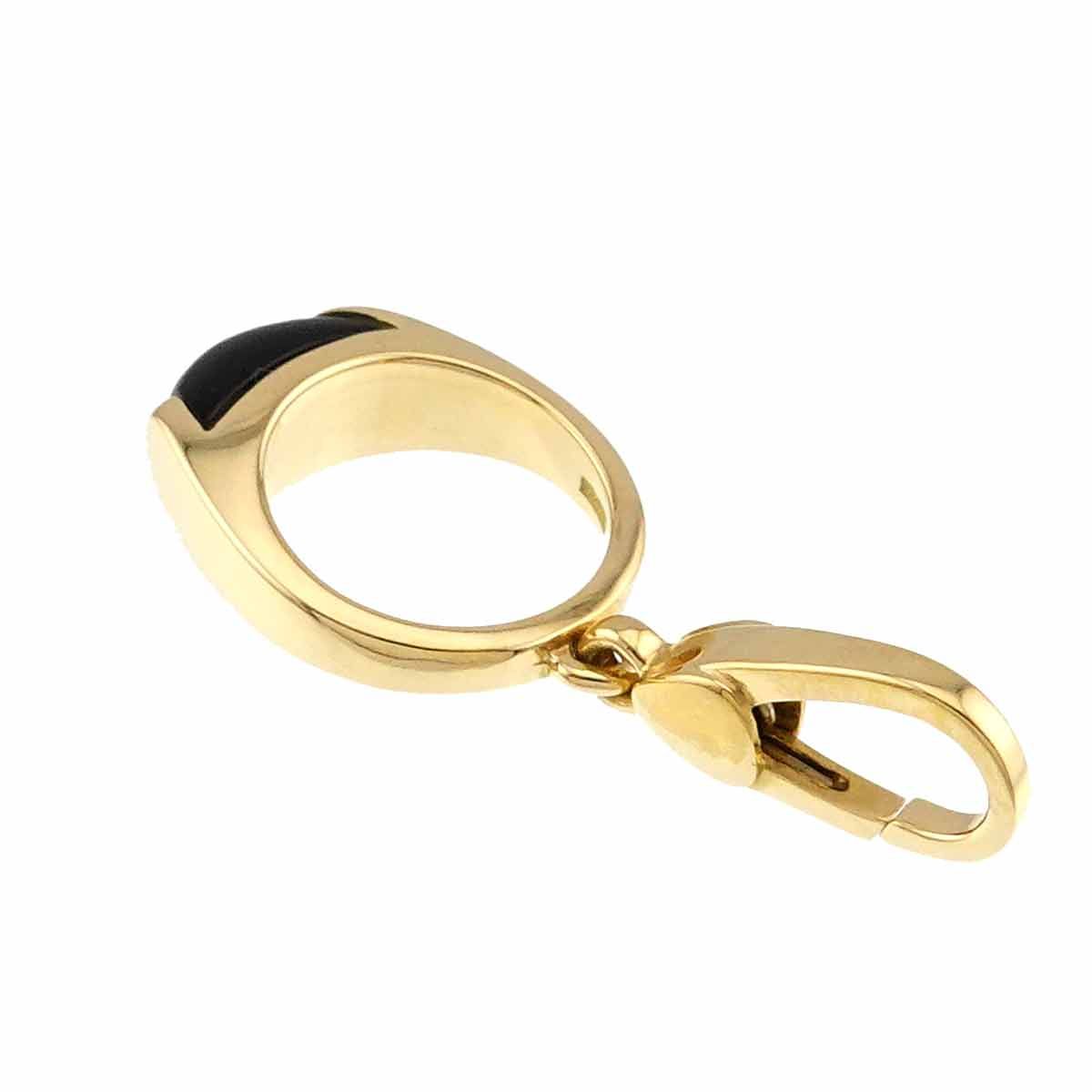 ブルガリ BVLGARI トロンケット オニキス ペンダント トップ K18 YG