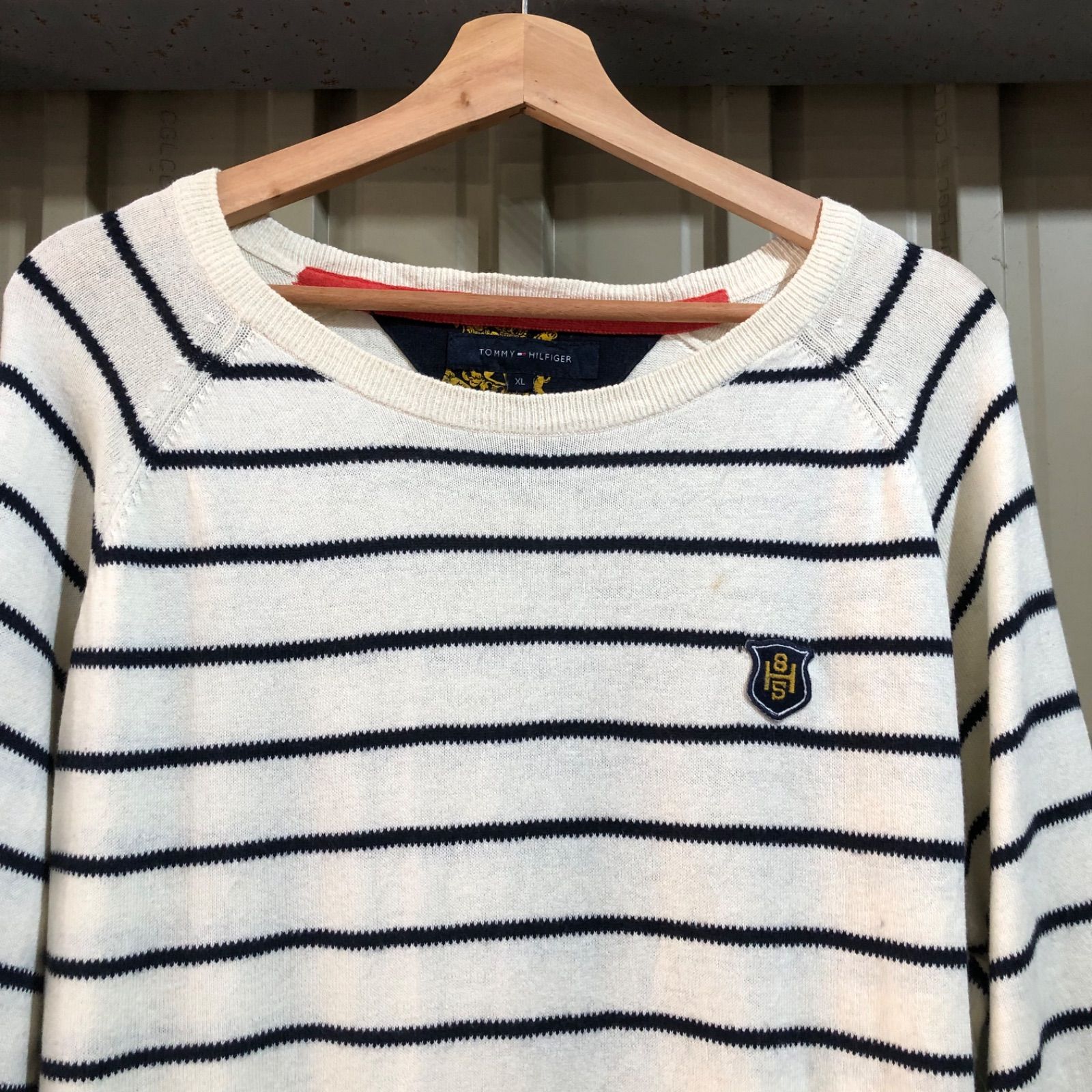 1538 TOMMY HILFIGER セーター ホワイト ブラック XL トミー 