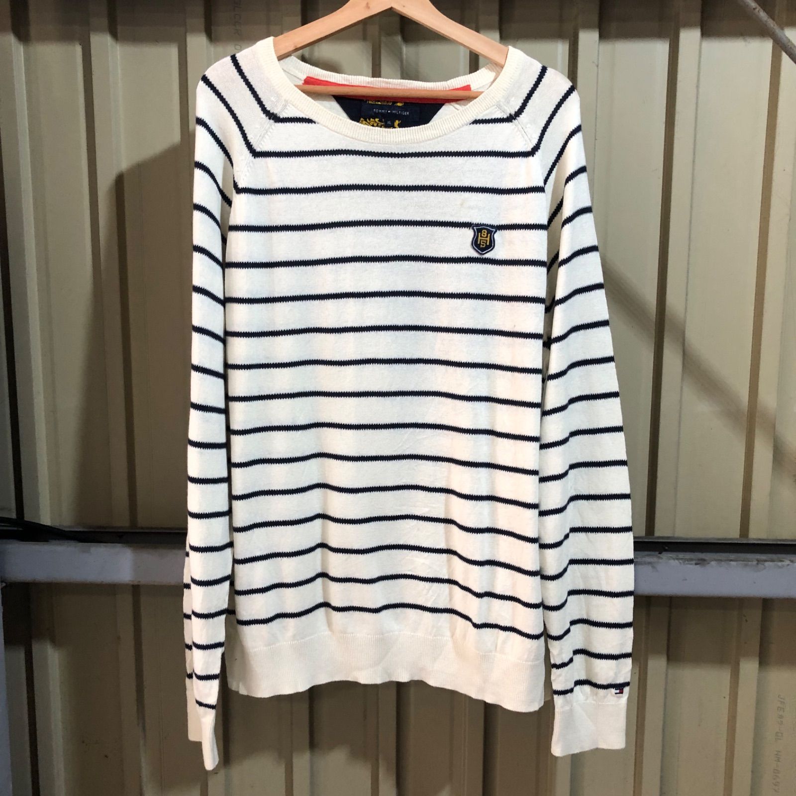 1538 TOMMY HILFIGER セーター ホワイト ブラック XL トミー 