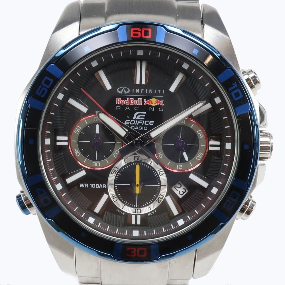 CASIO カシオ エディフィス インフィニティ レッドブル レーシング EFR 534RB AJR ステンレススチール シルバー クオーツ クロノグラフ メンズ 黒文字盤 腕時計