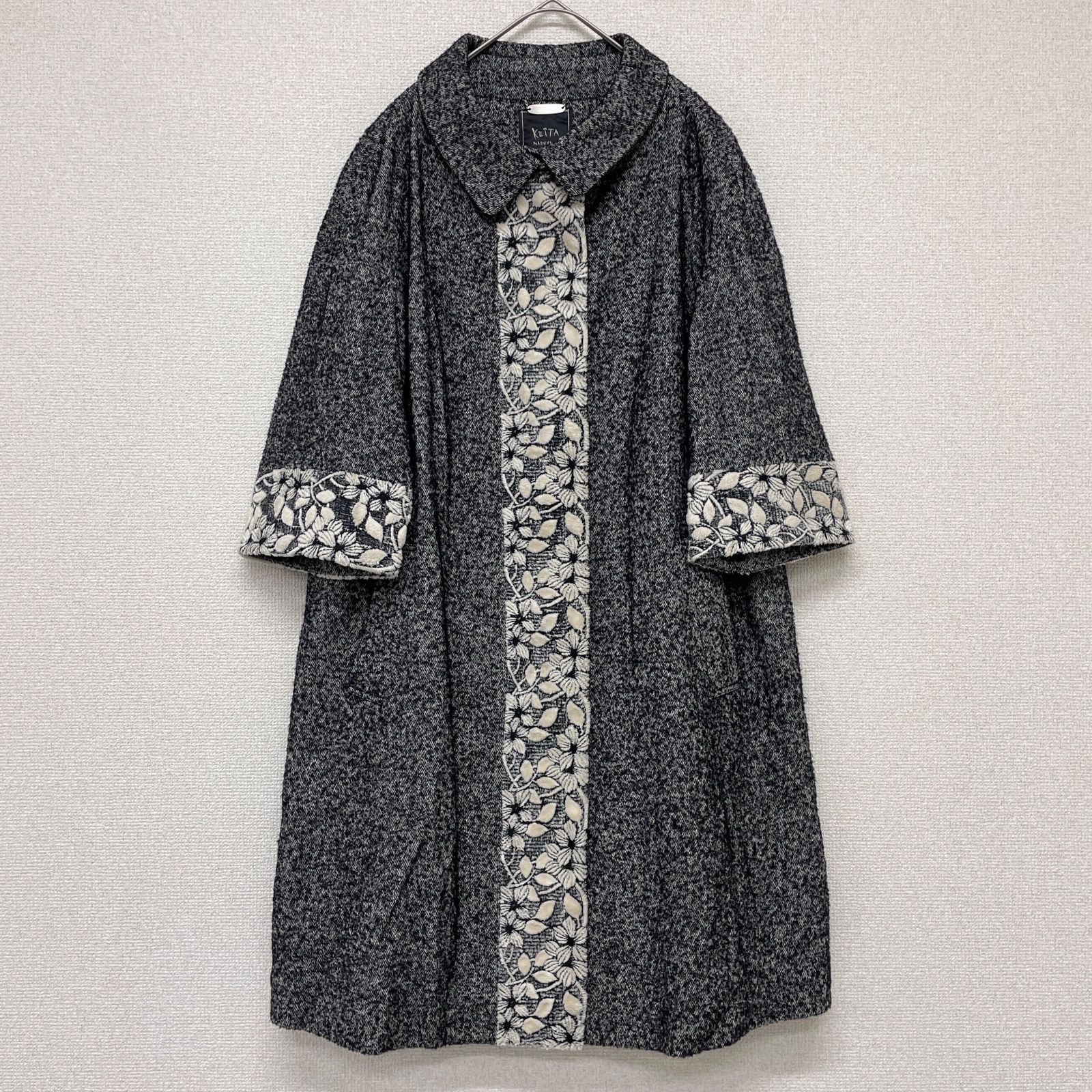 ケイタ マルヤマ コート LLサイズ KEITA MARUYAMA ケイタマルヤマ ロングコート ボタニカル柄 刺繍