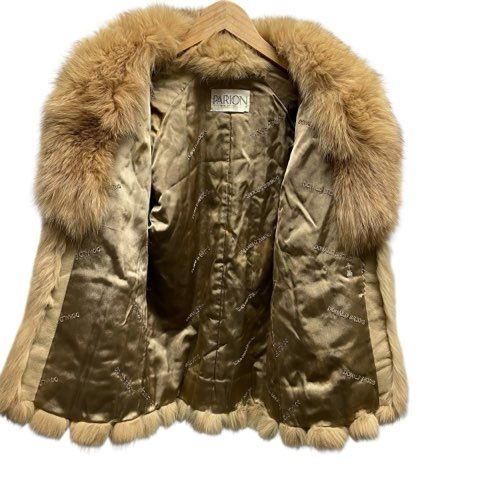 フォックスファー フォックス リアルファー 毛皮 コート ブラウン系 S