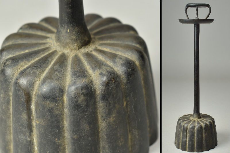 蔵A5934】和の灯 古銅阿古佗形燭台 江戸時代 小ぶり - メルカリ