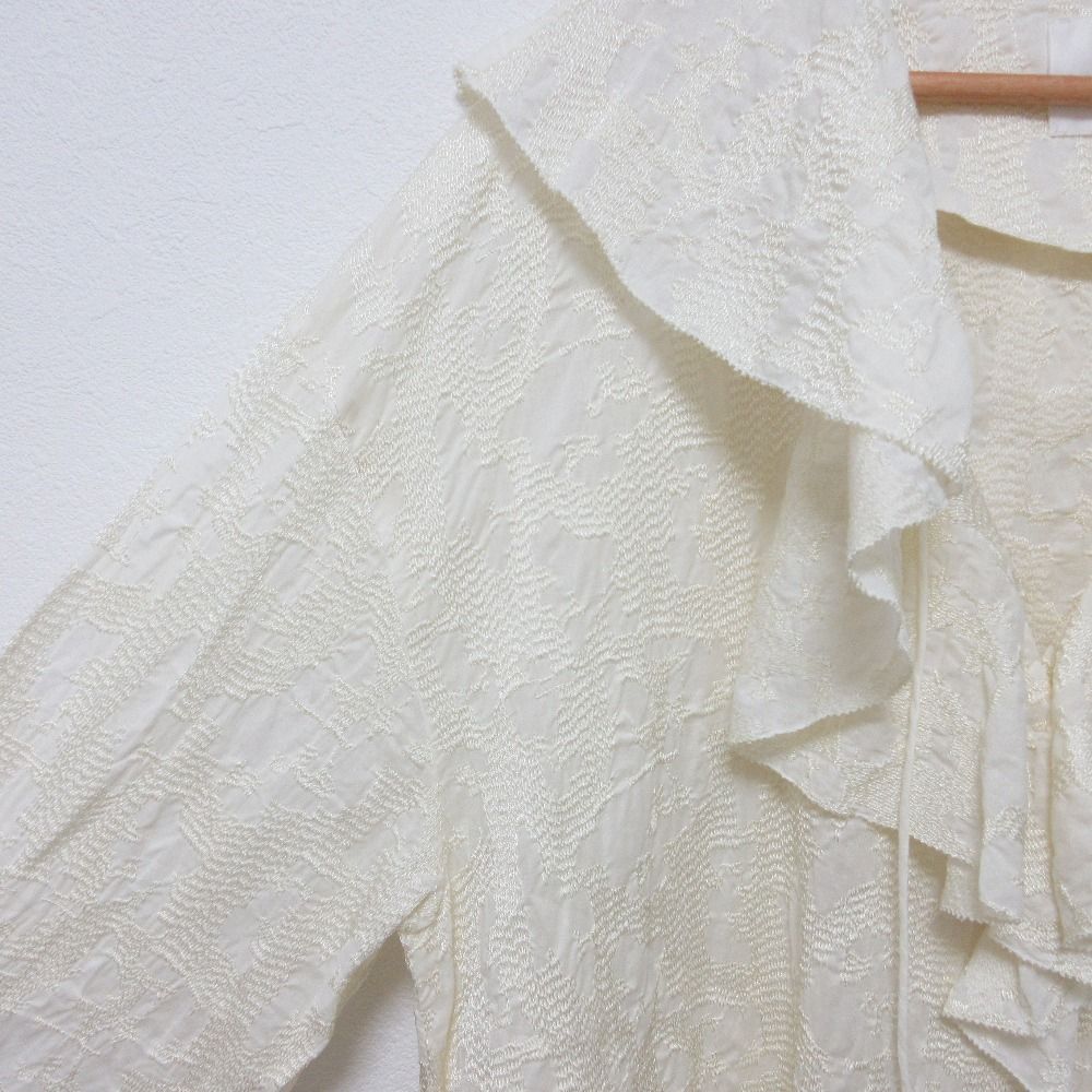 美品 24SS AMERI アメリ 2WAY EMBROIDERY RUFFLE BLOUSE 長袖 ブラウス 