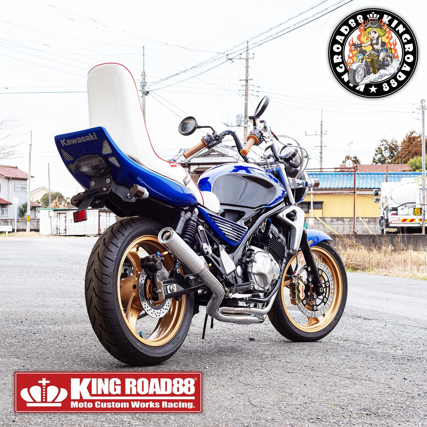 カワサキ バリオスII型 ZR250B KingRoad88 3段シート エナメル 