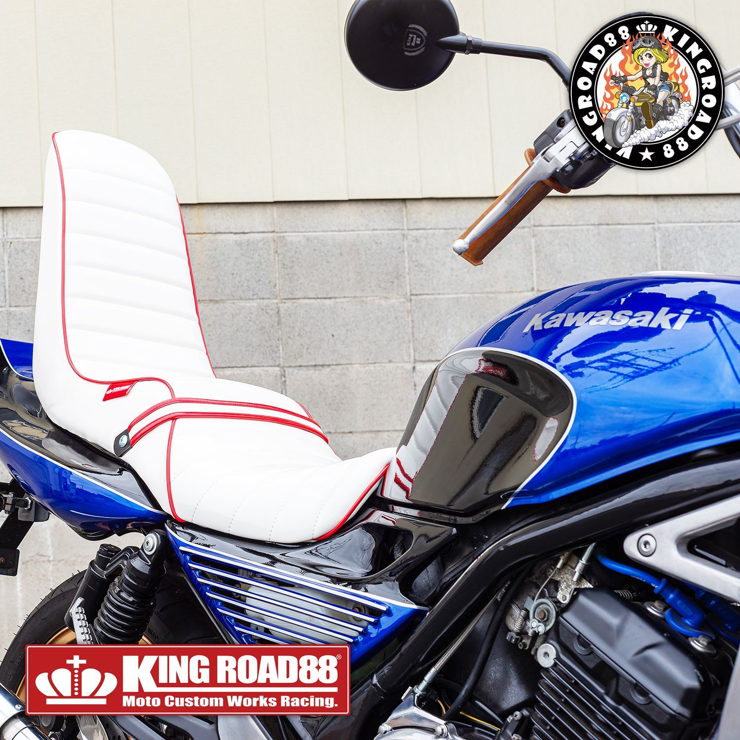 カワサキ バリオス2型 三段シート Kawasaki バイクシート チョビ3段