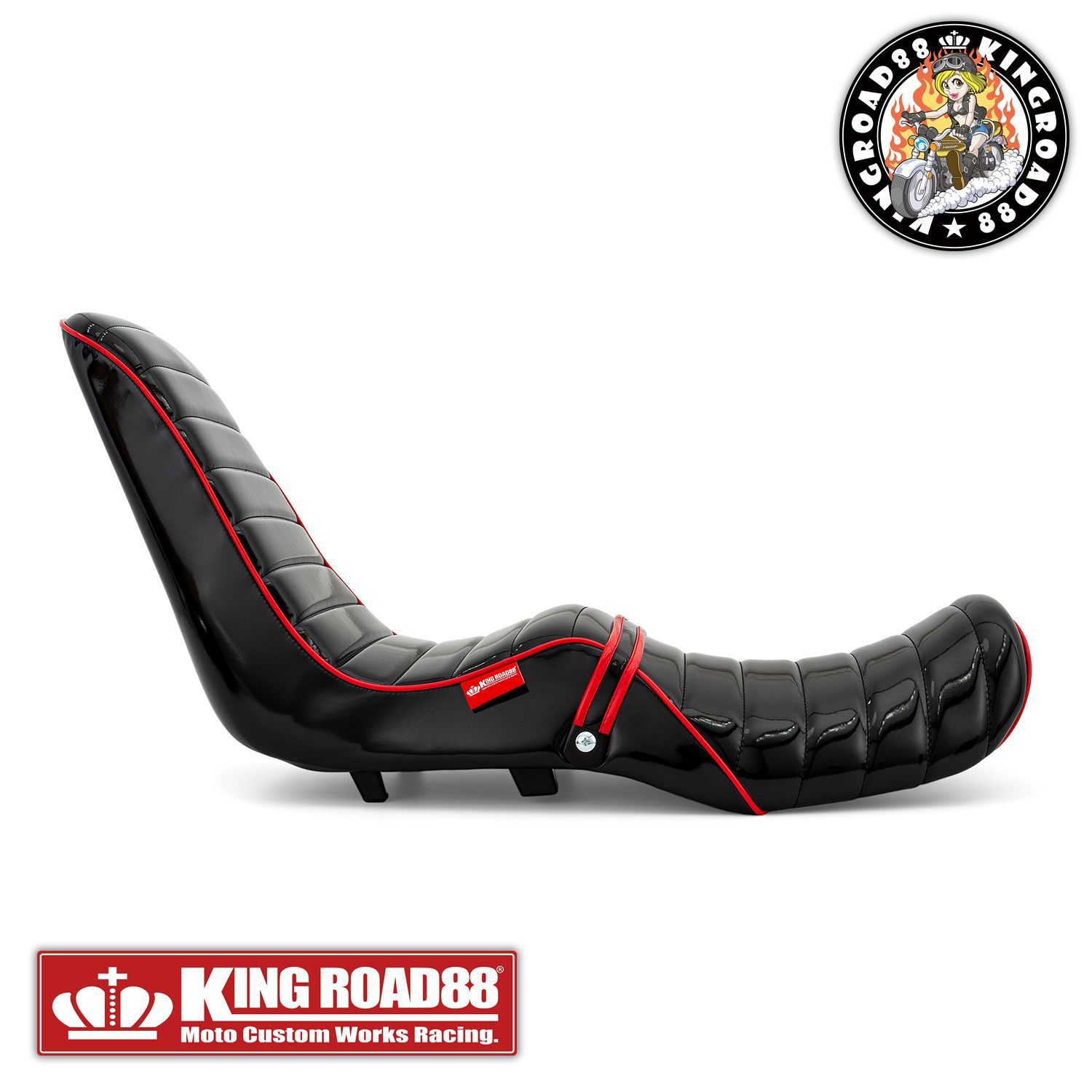 カワサキ バリオス2 ZR250B KingRoad88 タックロールシート ブラック 