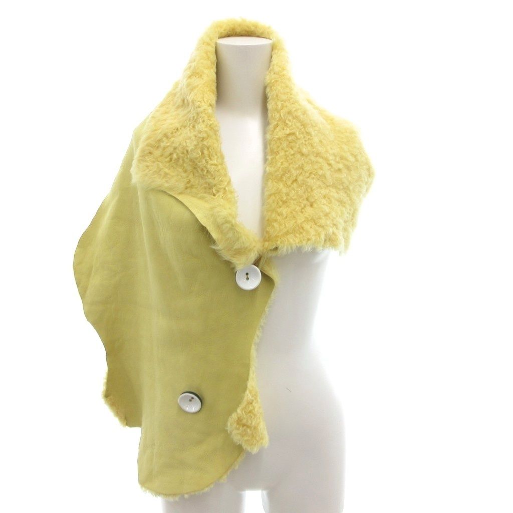 カールドノヒュー KARL DONOGHUE ショール ケープ レザー 羊革 黄