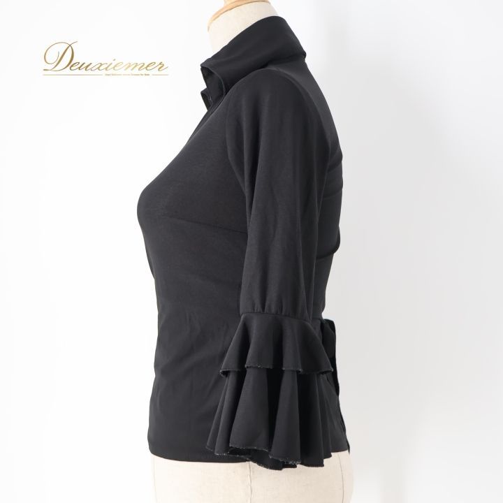 フラメンコ 衣装 トップス ブラウス ブラック系 イチオク 黒 伸縮