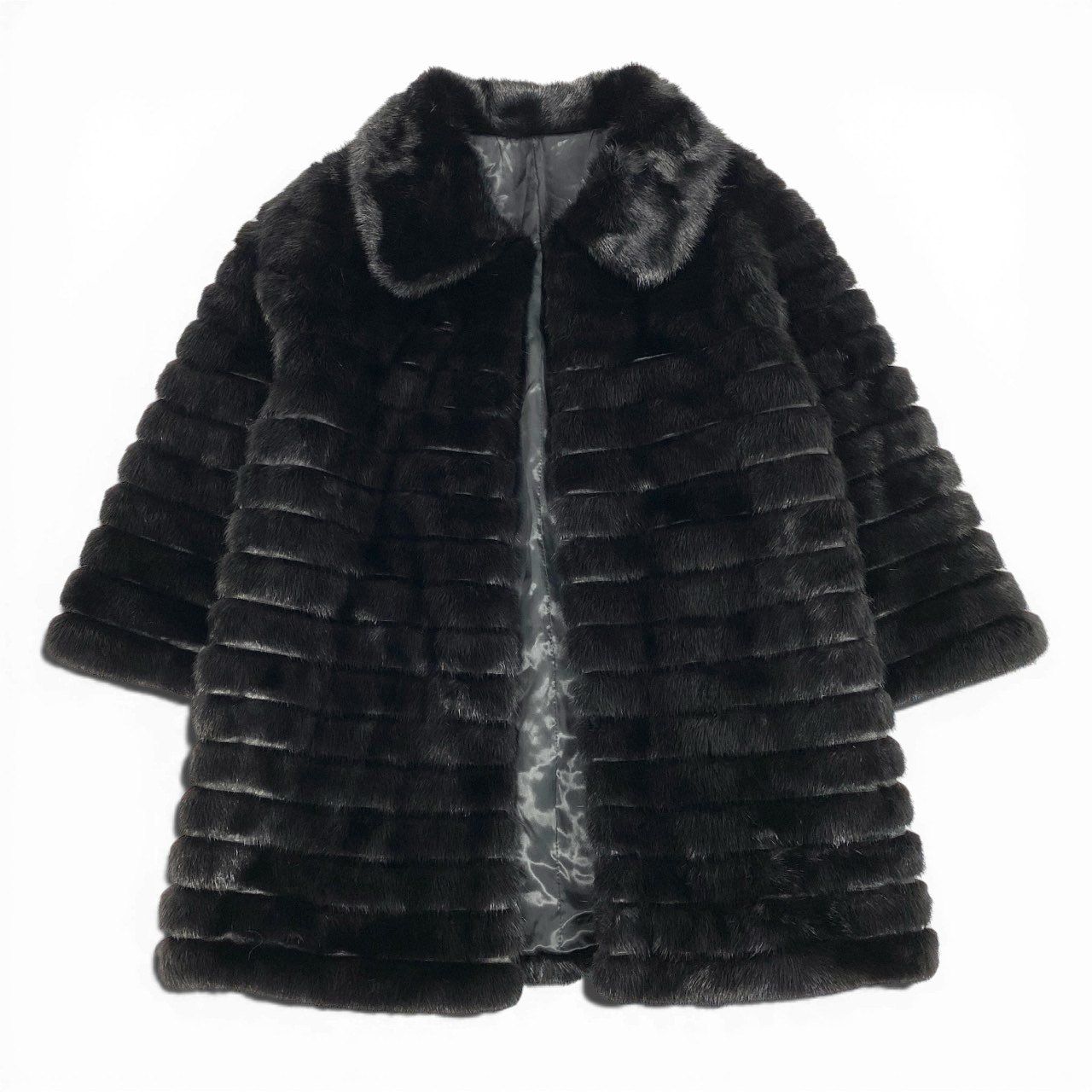 EMBA ダークミンク ファー コート 毛皮 リアルファー ブラックミンク 23a21 ダークミンク ファーコート サイズL ブラック 本毛皮 Black Mink