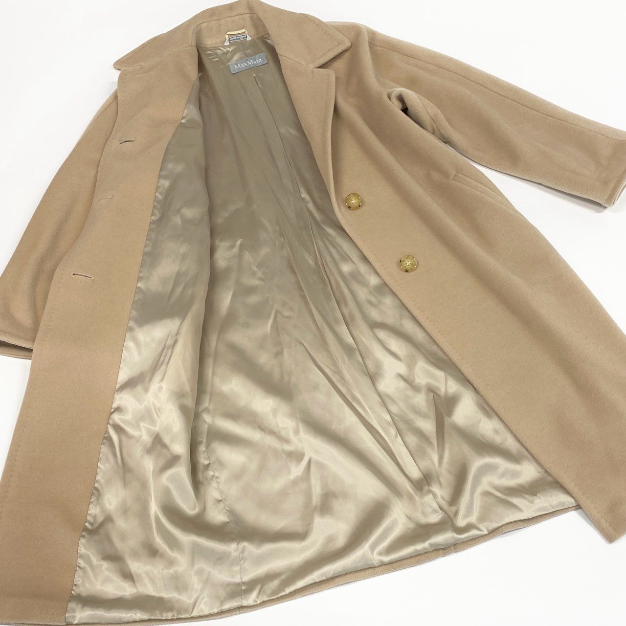 52a21 《美品》 MAX MARA マックスマーラ 銀タグ Wool Long Coat