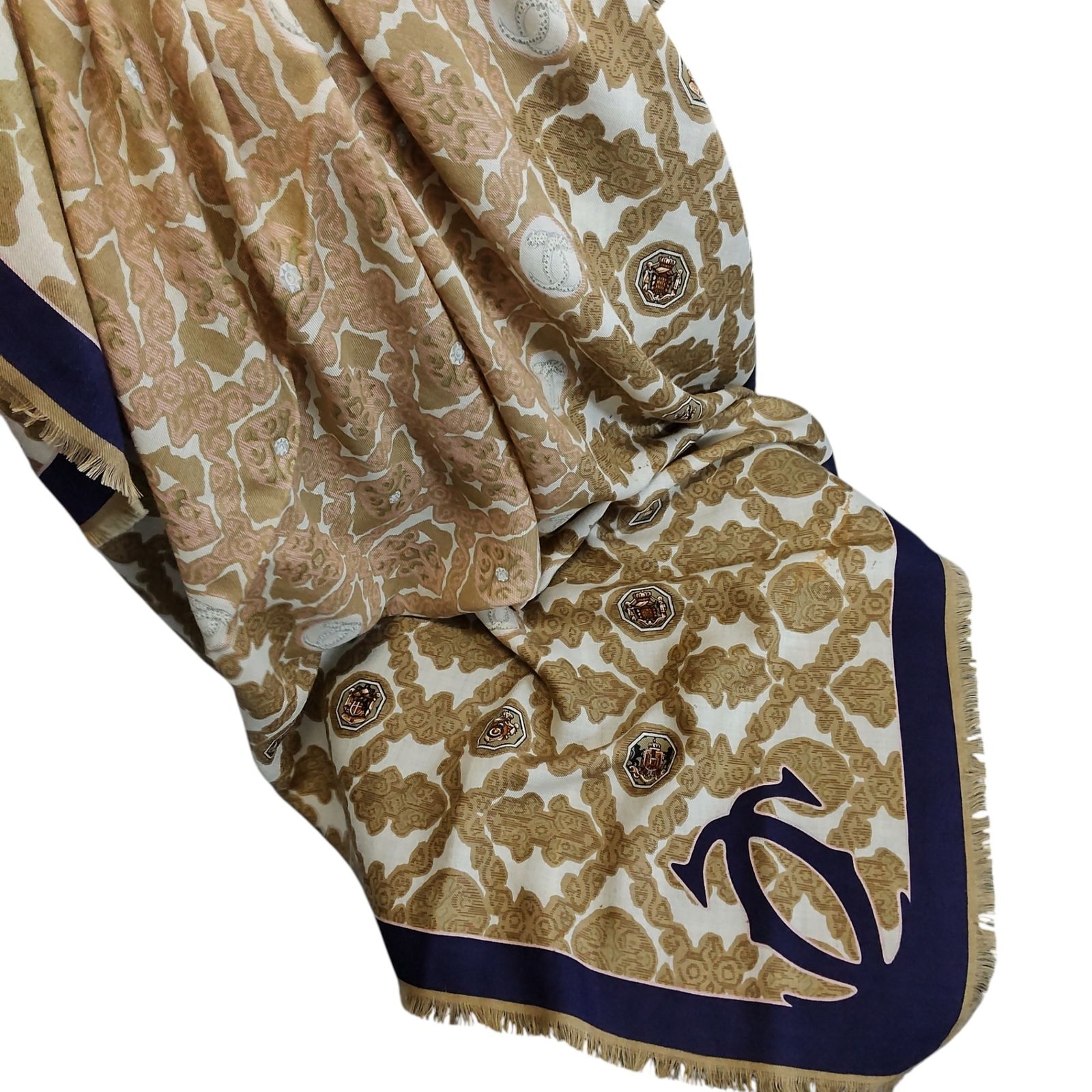 中古品】Cartier カルティエ ストール ウール70% シルク30% イタリア製