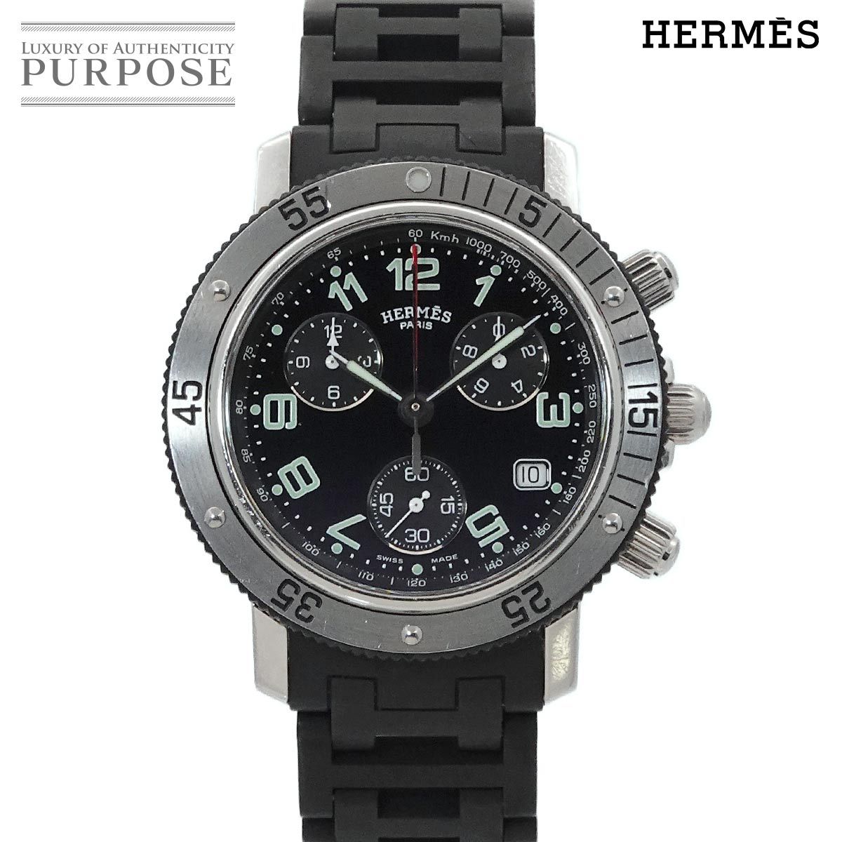 HERMES クリッパー デイト エルメス/クリッパーデイト/ホワイトアラビアダイヤル/Hermes/Clipper