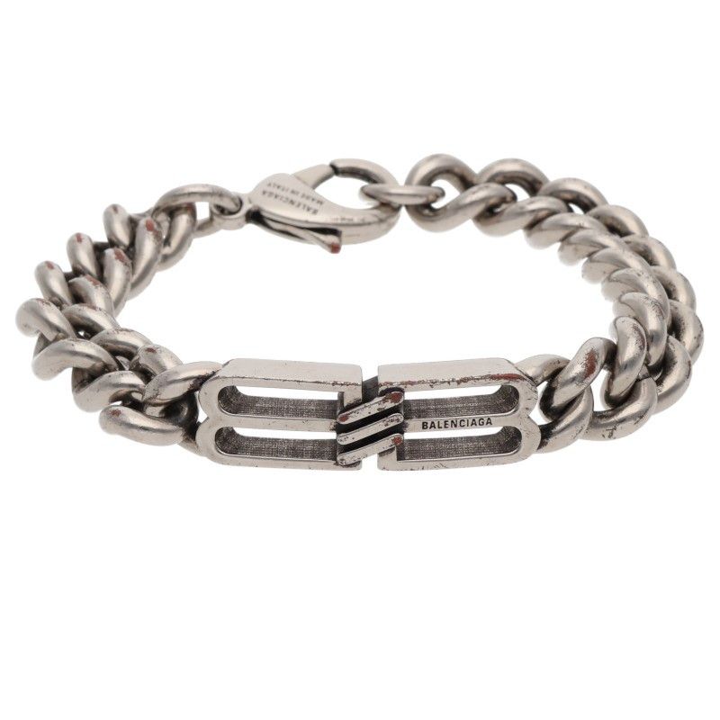 バレンシアガ BB ICON GOURMETTE BBアイコンチェーンシルバー