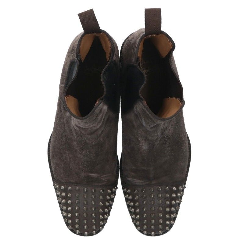 クリスチャンルブタン Melon Spikes Flat スエードレザーサイドゴア