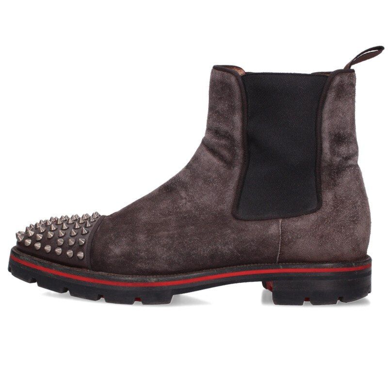 クリスチャンルブタン Melon Spikes Flat スエードレザーサイドゴア