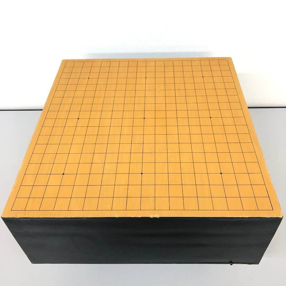 ss8317 【中古】 足付き碁盤 5寸 木製 脚付 囲碁 19路盤 足つき レトロ