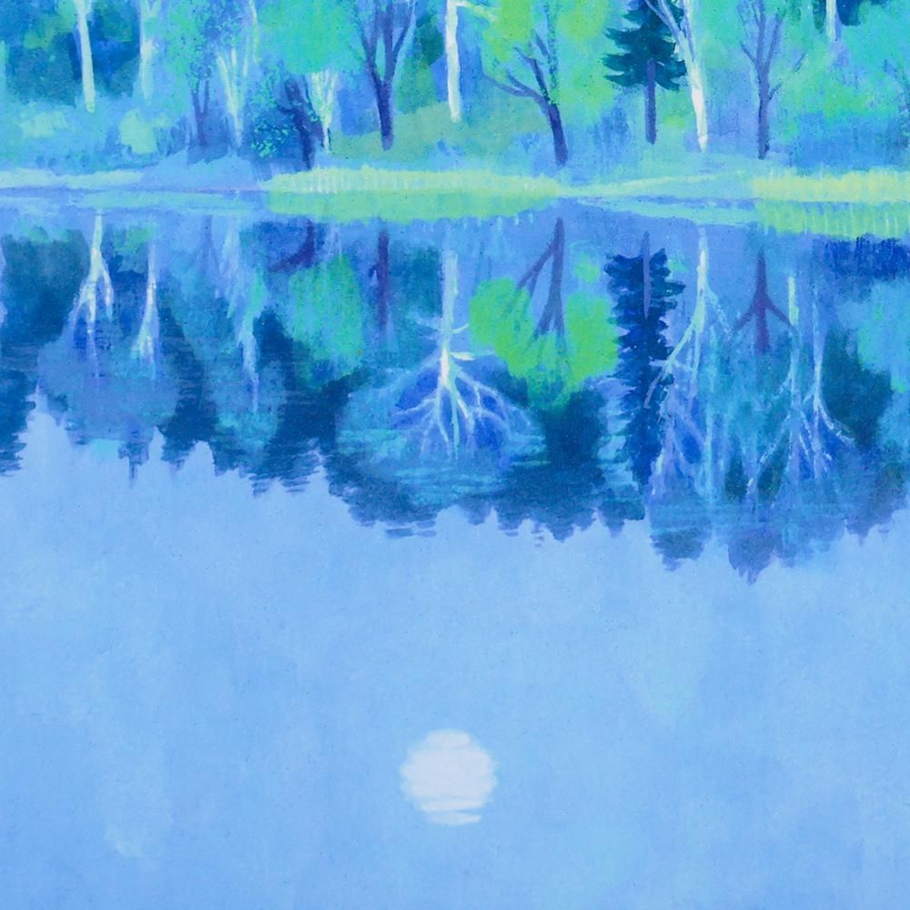 WISH】東山魁夷「溪聲」工芸画 10号 証明シール 〇文化勲章 日本芸術院