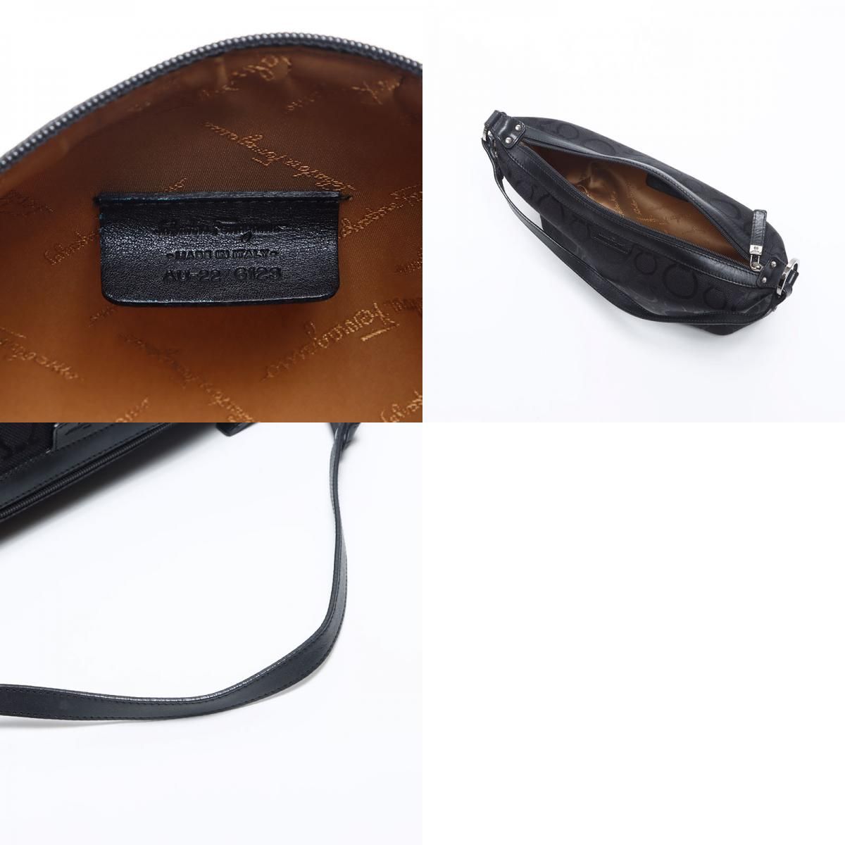 フェラガモ FERRAGAMO ガンチーニ キャンバス ポーチ ショルダーバッグ【中古】 Salvatore Ferragamo フェラガモ ショルダーバッグ ガンチーニ - メルカリ
