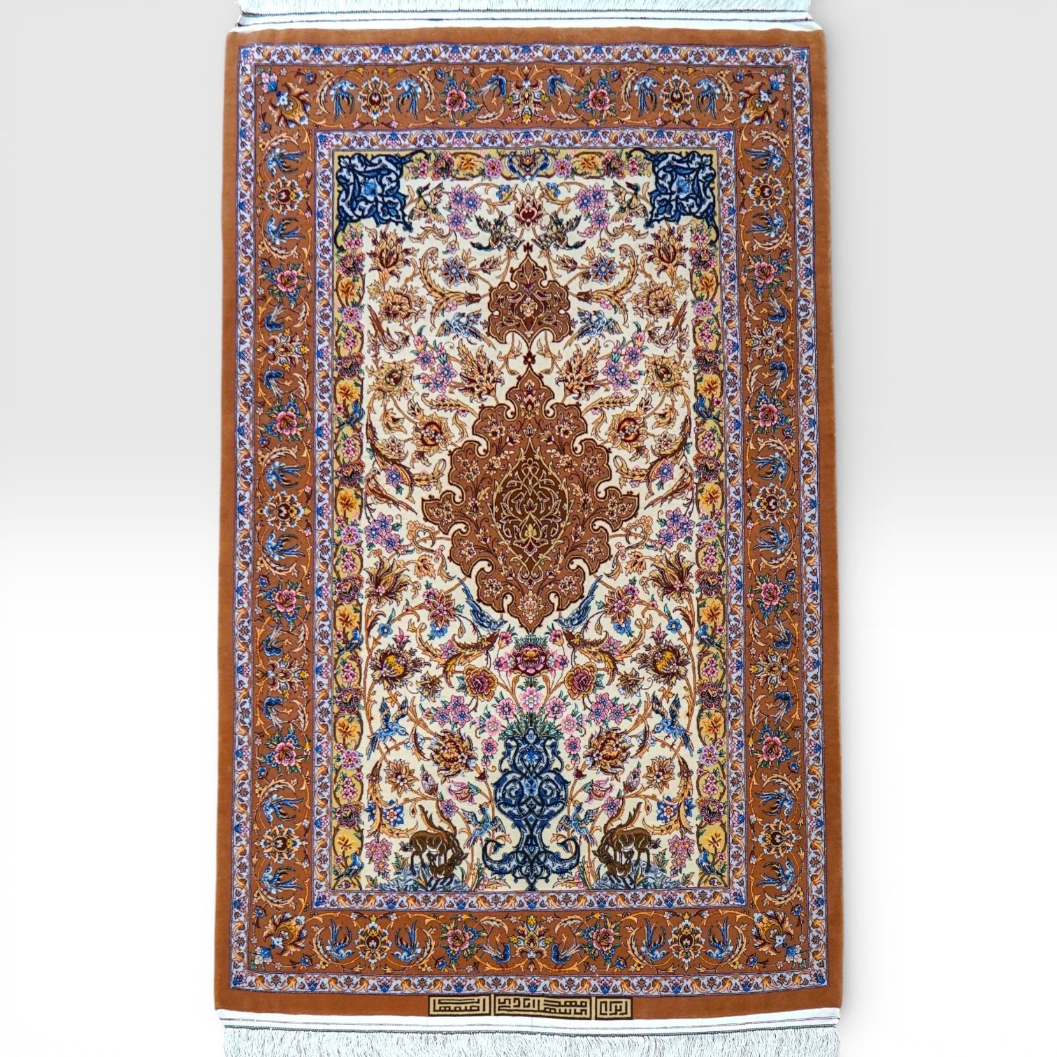 手織り ペルシャ絨毯イスファハン サハラク房 163×110cm - メルカリ