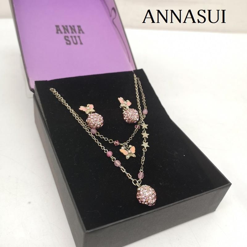 【ANNASUI】ネックレス&ピアス　4点セット ANNA SUI アナスイ ネックレス ピアス セット バラモチーフ ANNA SUI