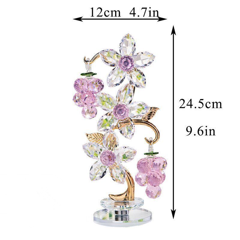 K9水晶ぶどうの木置物B1206 YS