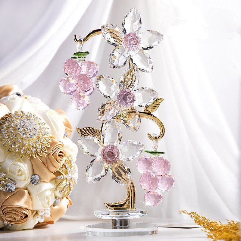 K9水晶ぶどうの木置物B1206 YS