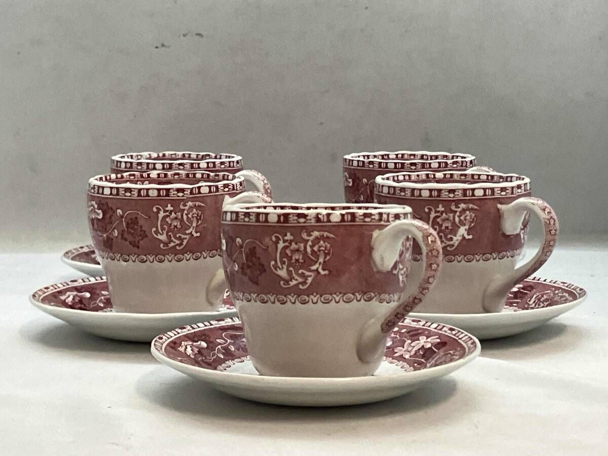 SPODE スポード PINK CAMILLA ピンクカミラ デミタスカップ ソーサー 5客 セット ブランド食器 洋食器 超