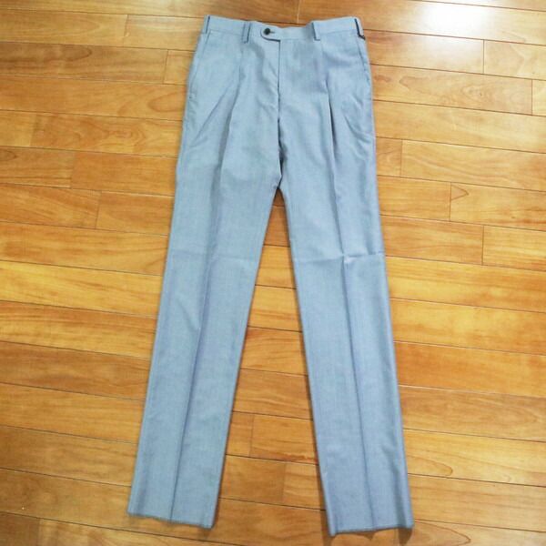 80%OFF 新品 ヒッキーフリーマン Hickey Freeman パンツ 82 MPT3103 Lサイズ ライトブルー スラックス ウール×リヨセル×キュプラ ビジネス 日本製 最上級ライン ハンドメイド 春夏 944-30F