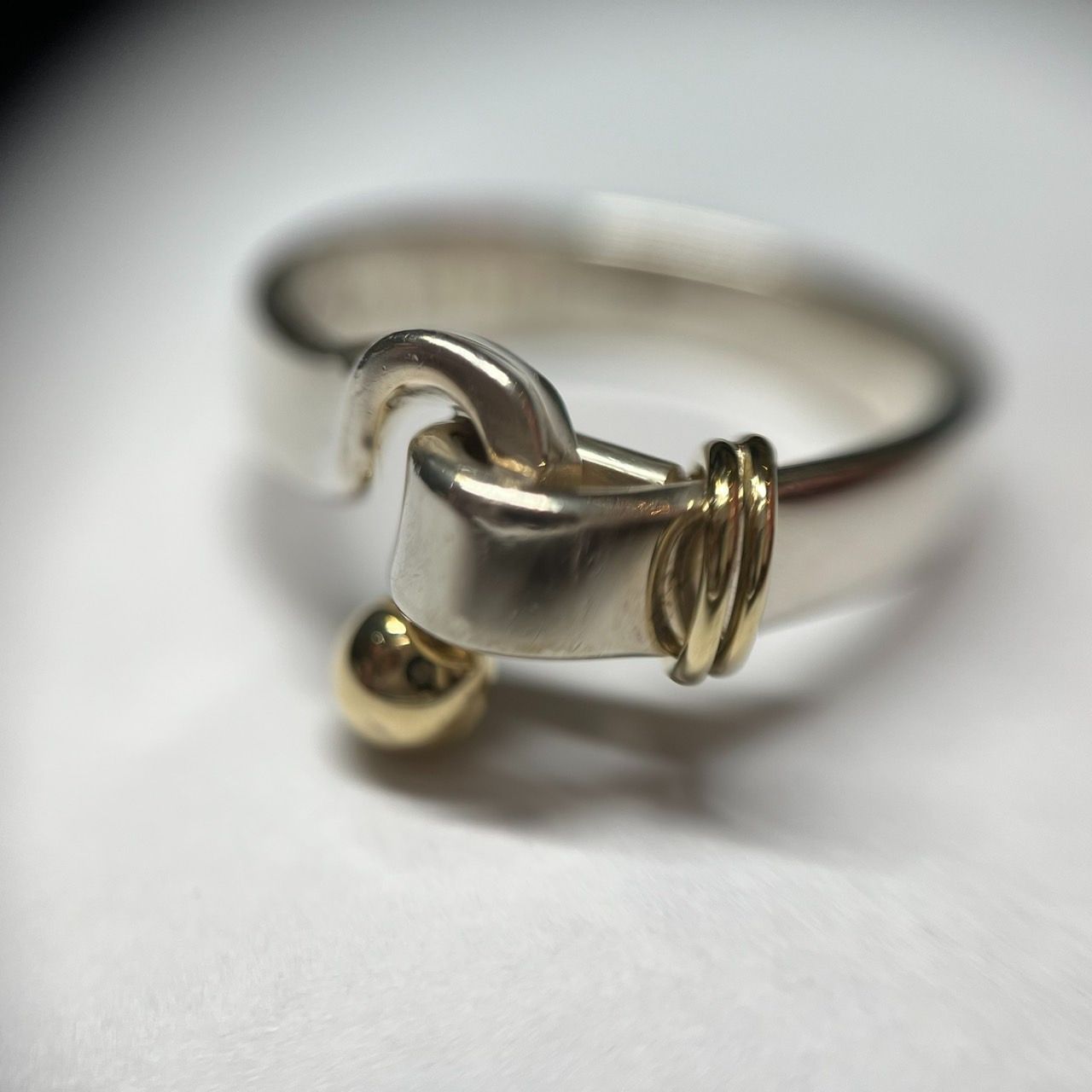 大特価】Tiffany&Co ティファニー リング フック＆アイ 750 SV925 16号