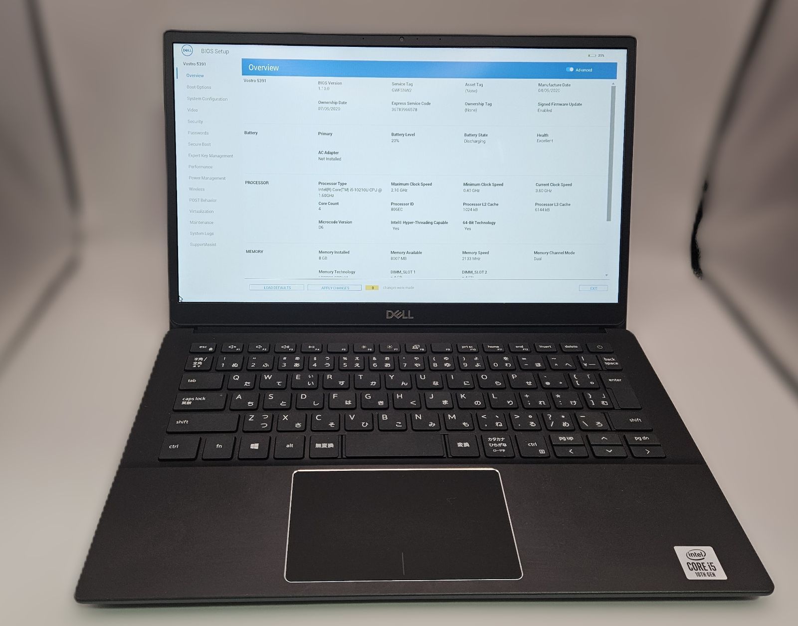 訳アリ】第10世代 Core i5 DELL Vostro 5391 i5-10210U 【090】