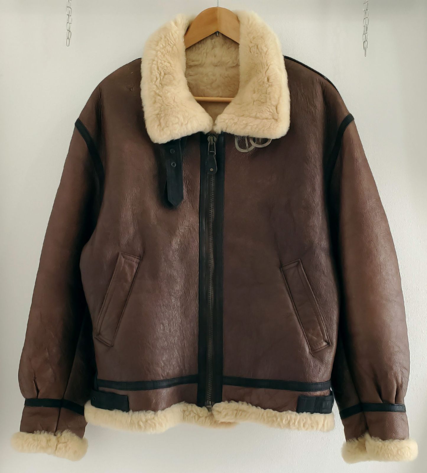 1990-2000s 美品 羊革×羊毛 B-3 TYPE MILITARY FLIGHT JACKET シープ
