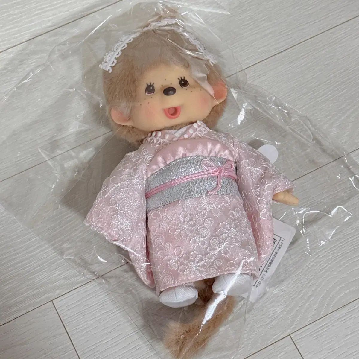 モンチッチ ぬいぐるみ ピンク 着物 S サイズ ヒサズキ ミルクティー